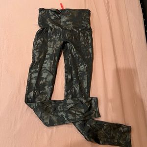 Spanx Faux Leather Camo Leggings